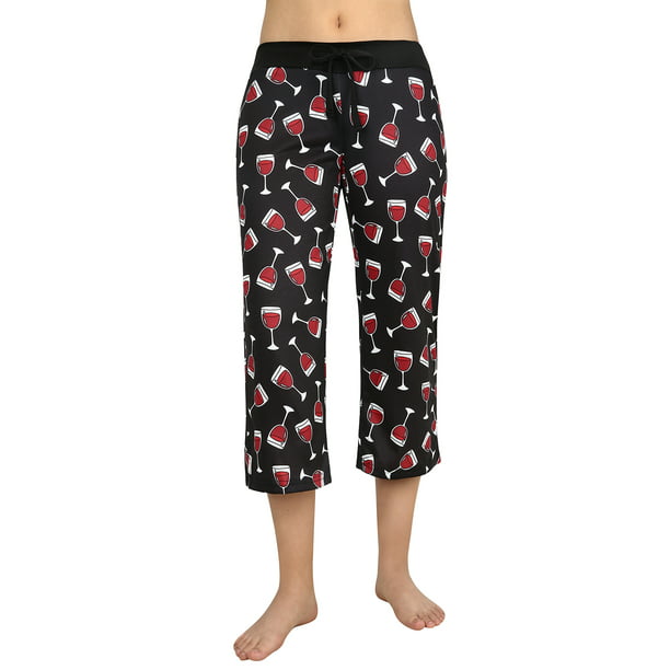 Women Plus Size Blue & Pink Floral Print Pajama Capri Lounge Pants Size 3X